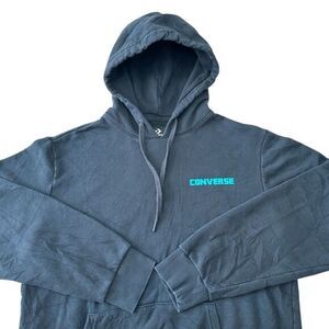 Converse Mountain Graphic Hoodie Black Red Turquoise Outdoor Adventure Medium